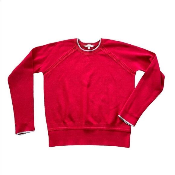 ATHLETA Cotton Tipped Red Crewneck Sweater Size Small - Picture 1 of 6